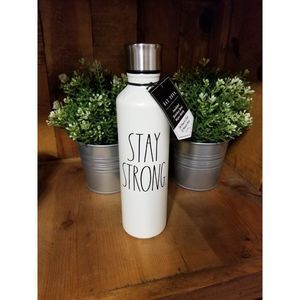Rae Dunn STAY STRONG 17 oz. Stainless Steel Insulated Water Bottle BRAND NEW